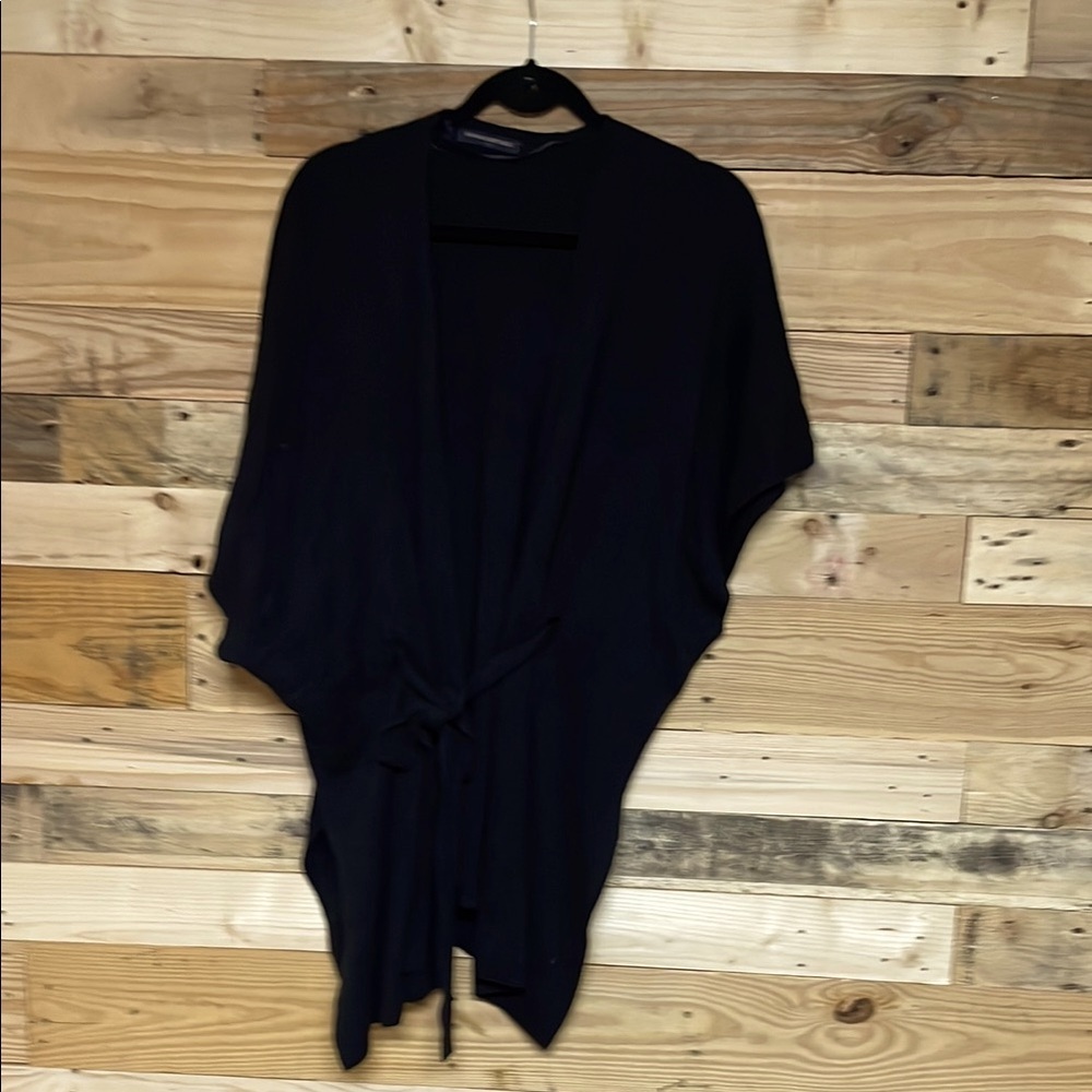 Banana Republic size OS Black Open Front Tie Soft and Stretchy Sweater Cardigan